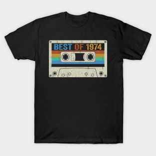 Best Of 1974 50th Birthday Gifts Cassette Tape Vintage T-Shirt